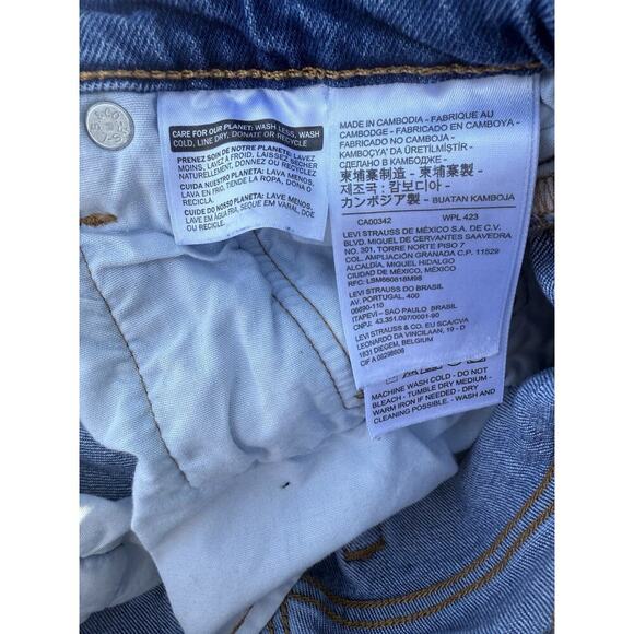 Levis 501 S Men's 29x28 Blue Jeans Button Fly Skinny Denim 5 Pocket - Picture 6 of 13